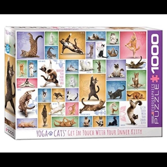 Yoga Cats 1000-Piece puzzle NEW Finished puzzle size19.25" x 26.5" - Picture 1 of 4